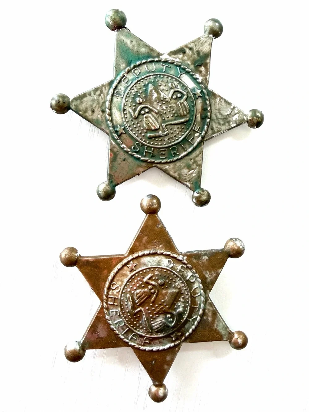 Handcuffs  & Badges 2 pair each working metal handcuffs & keys